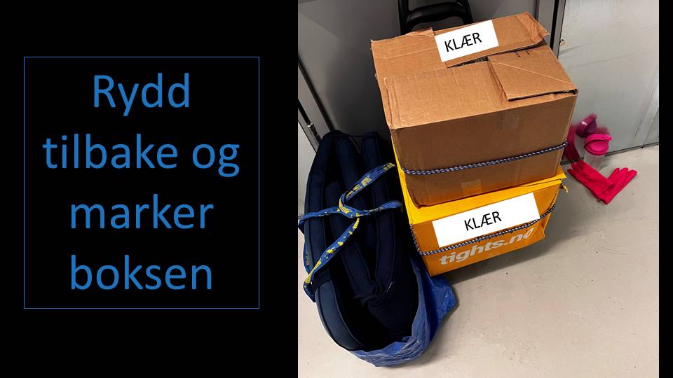 Rydd tilbake og marker boksen tekst og bilder av kasser foran boden