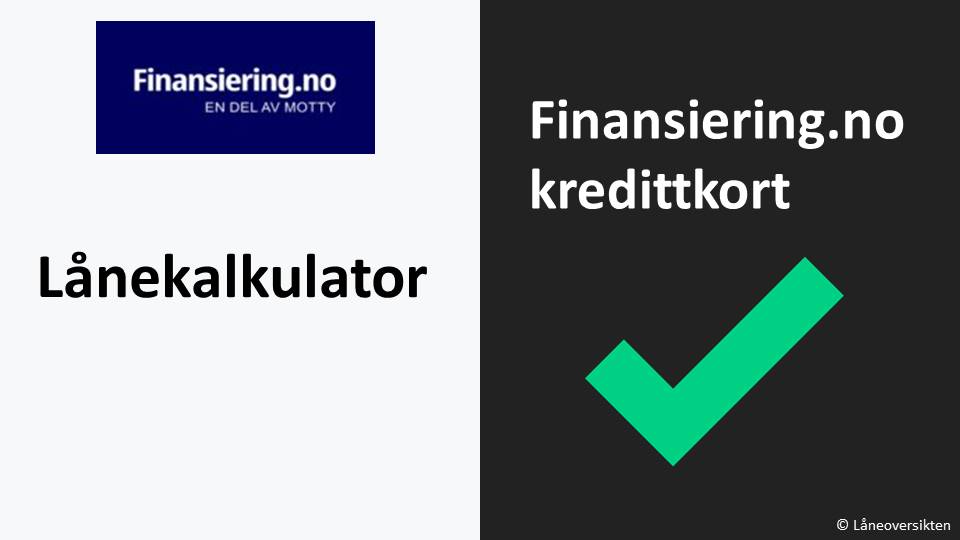 nansiering no kredittkort lånekalkulator