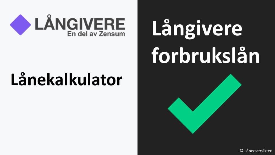 Långivere forbrukslån lånekalkulator